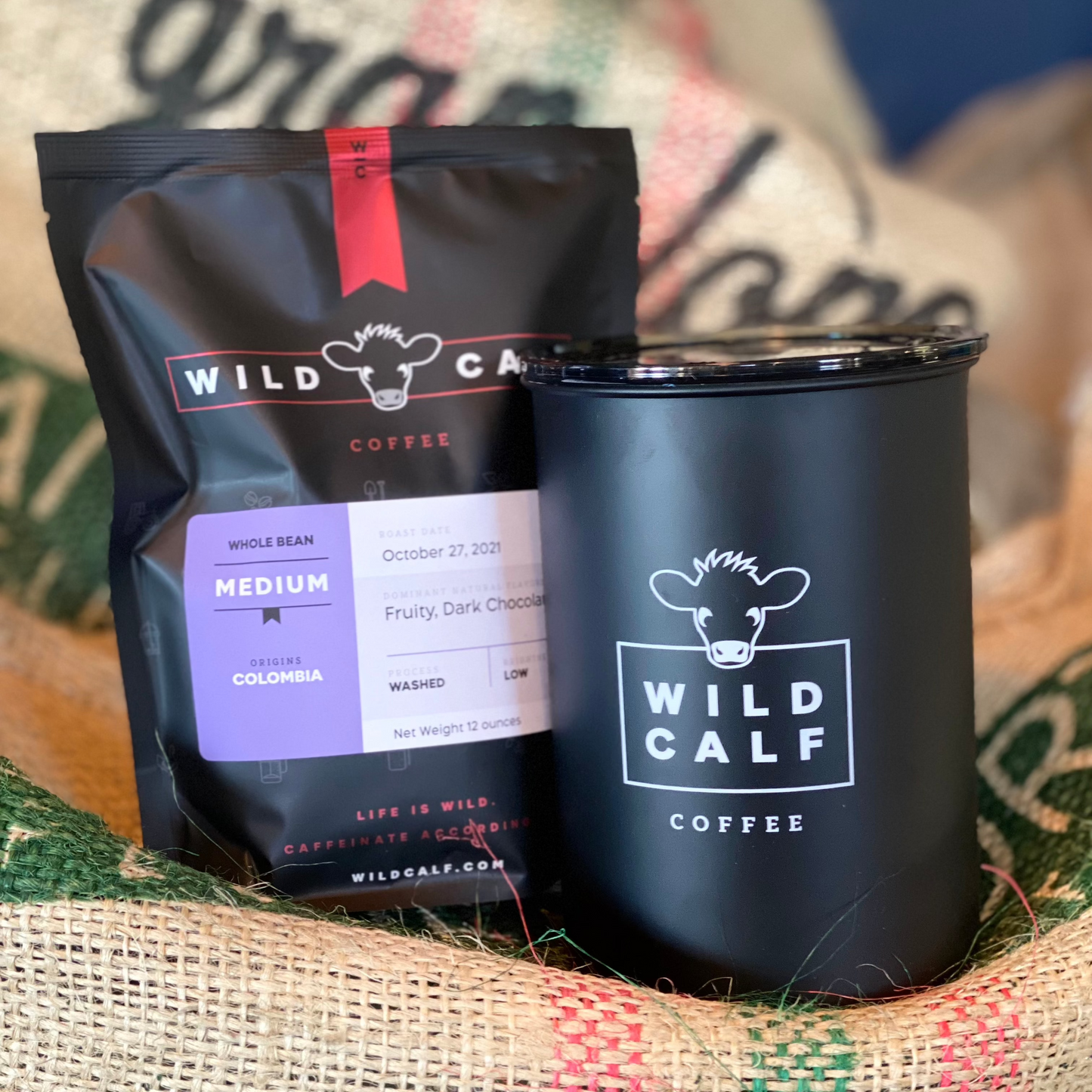Airscape Coffee Canister: Matte Black, and Matte Red