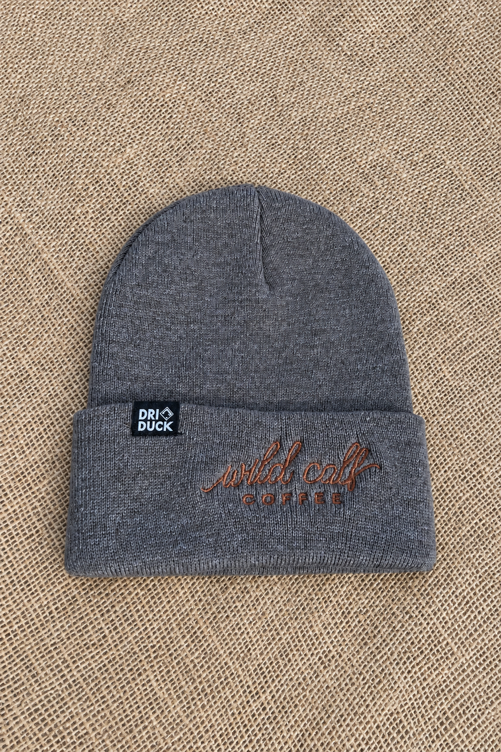 Wild Calf Coffee Gravel Embroidered Beanie