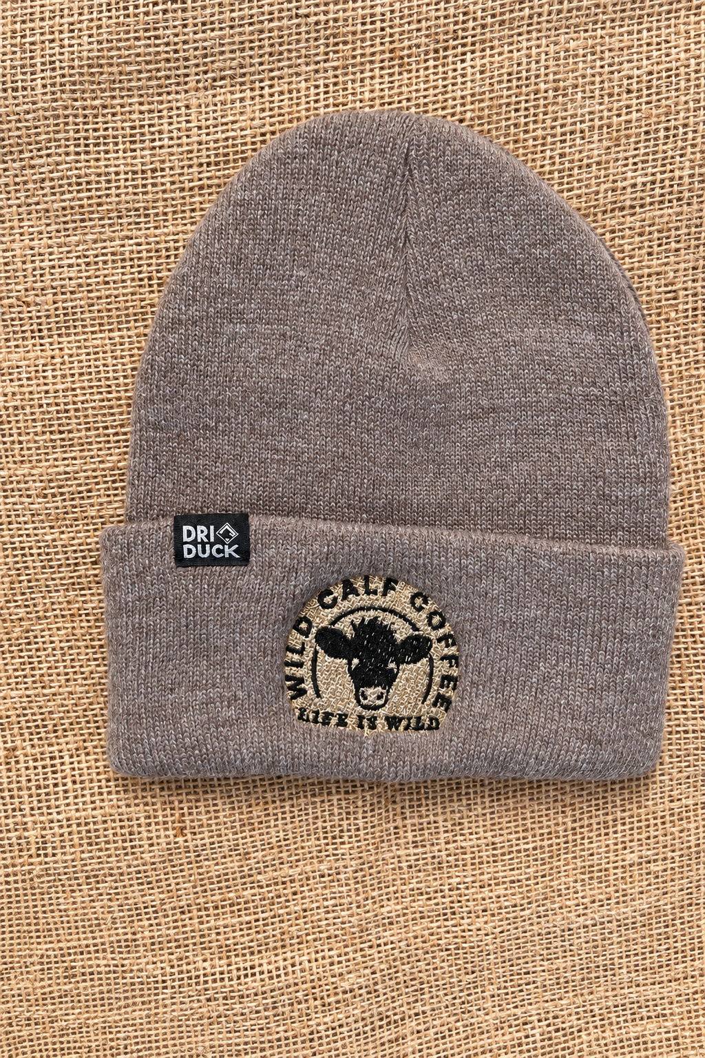 Wild Calf Coffee Circle Embroidered Beanie