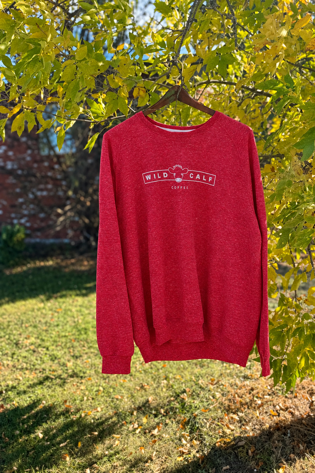 Wild Calf Coffee Heather Red Crewneck Sweatshirt