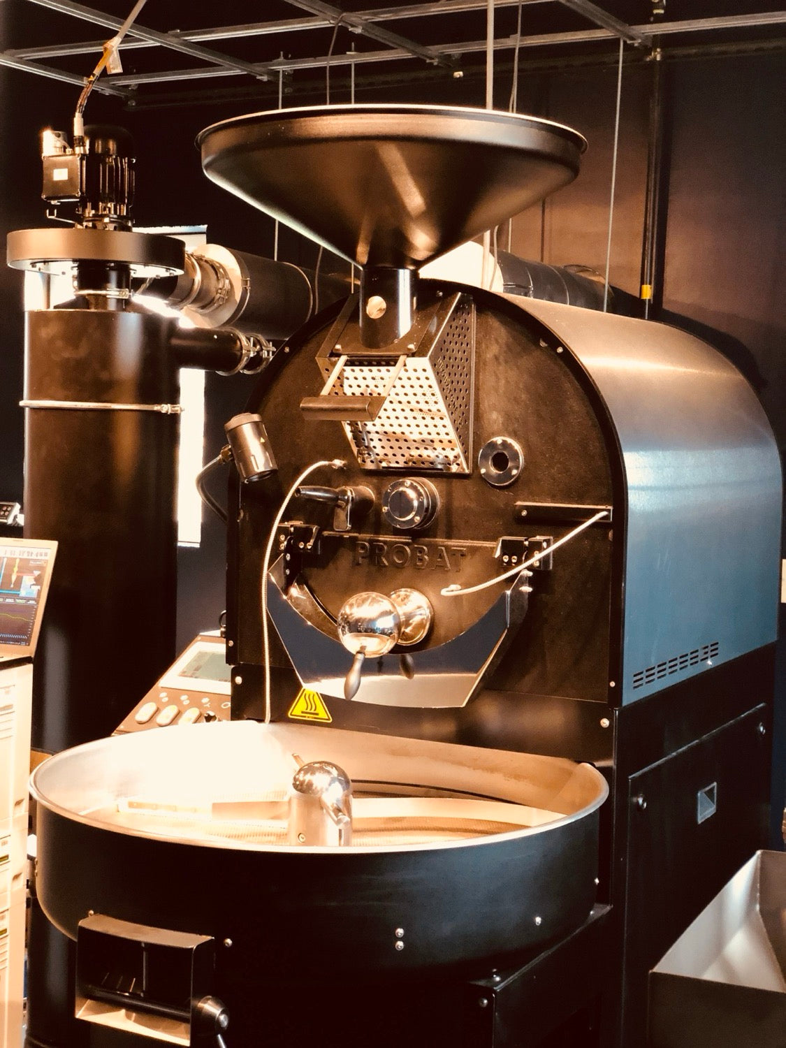 Wild Calf Probat roaster in the roast room